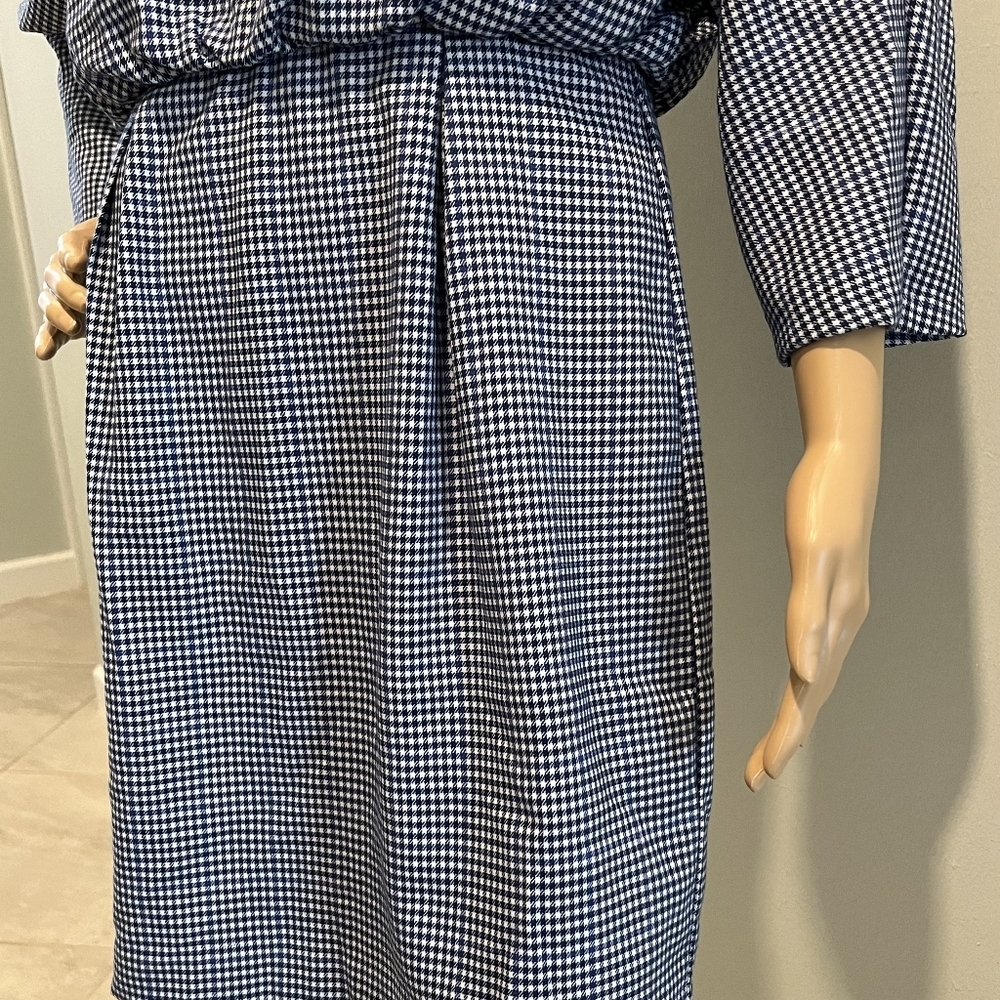 Trina Turk Amar Dress Navy & White Check Size 6    New With Tags - Picture 5 of 16